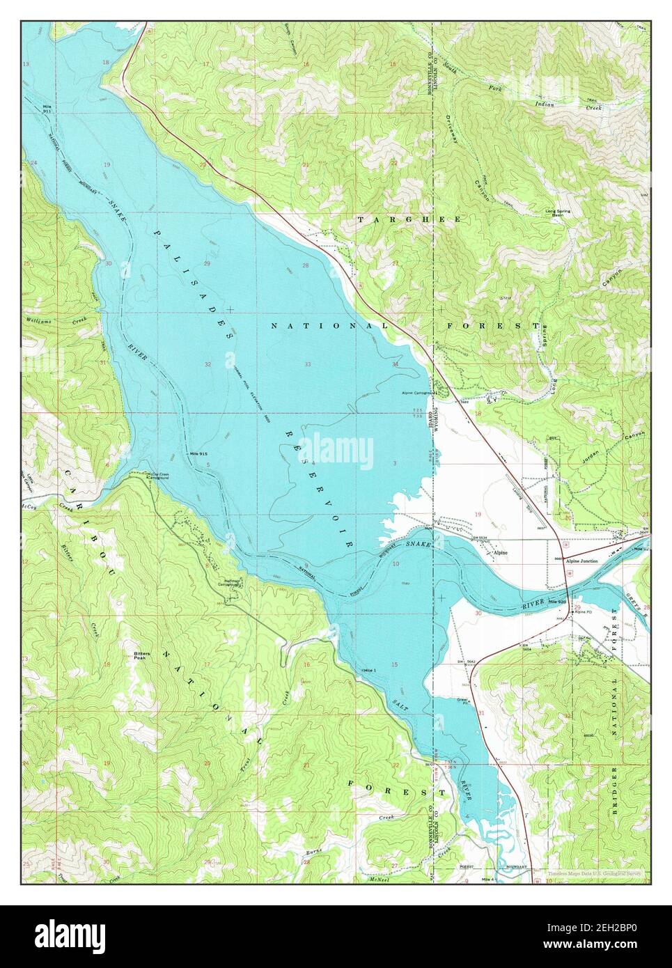 Alpine, Idaho, map 1966, 124000, United States of America by Timeless