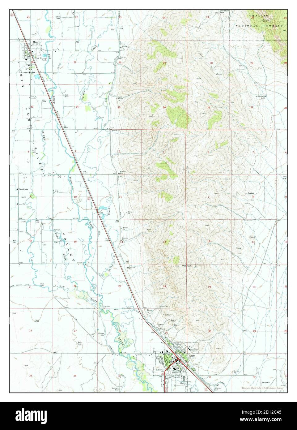 Arco North, Idaho, map 1972, 124000, United States of America by