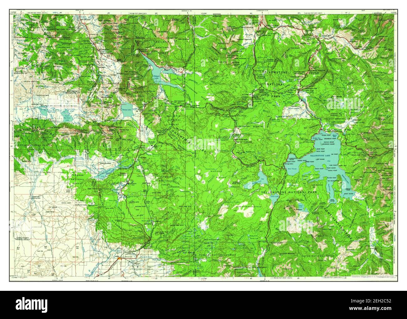 Ashton, Idaho, map 1960, 1250000, United States of America by Timeless