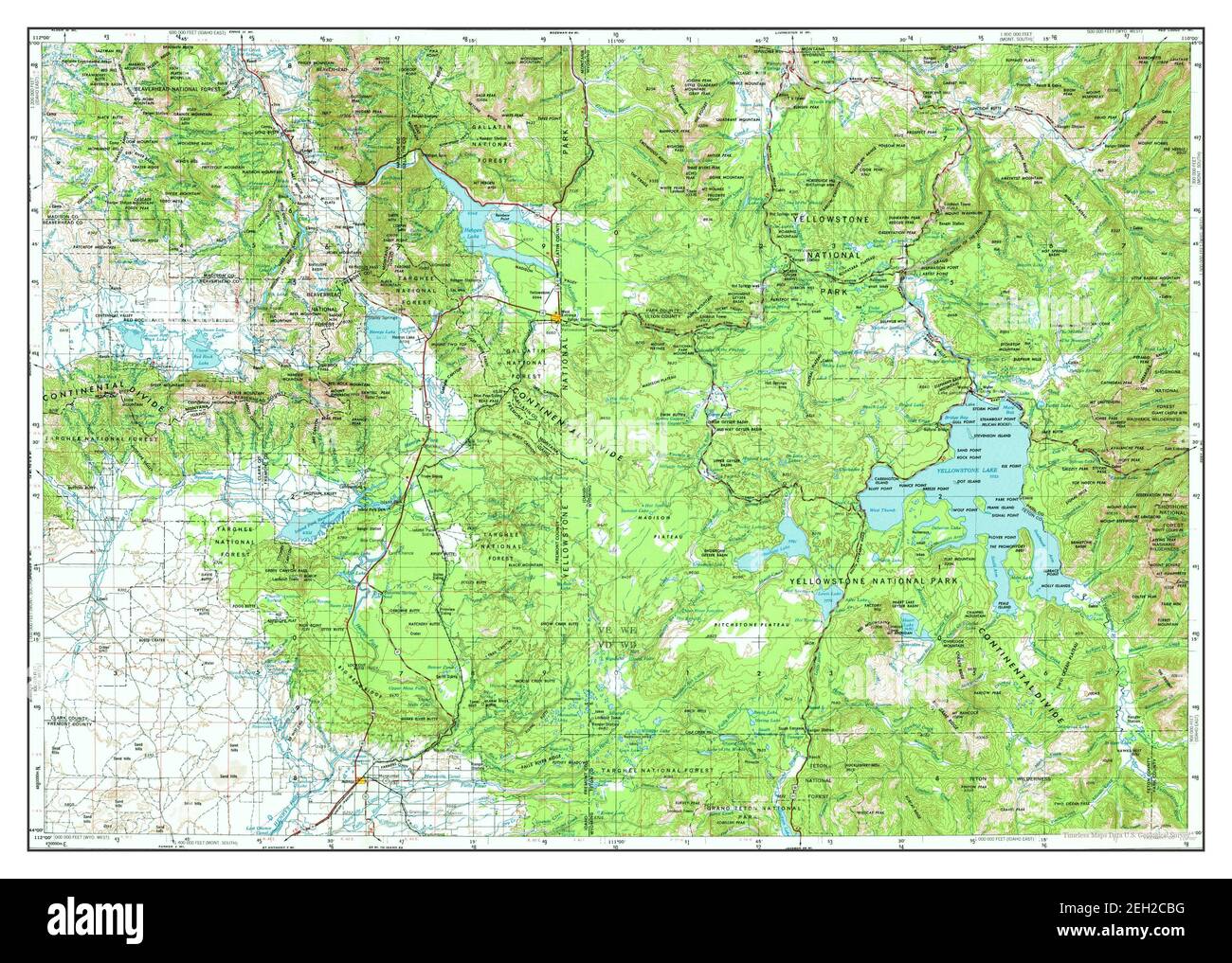 Ashton, Idaho, map 1955, 1250000, United States of America by Timeless