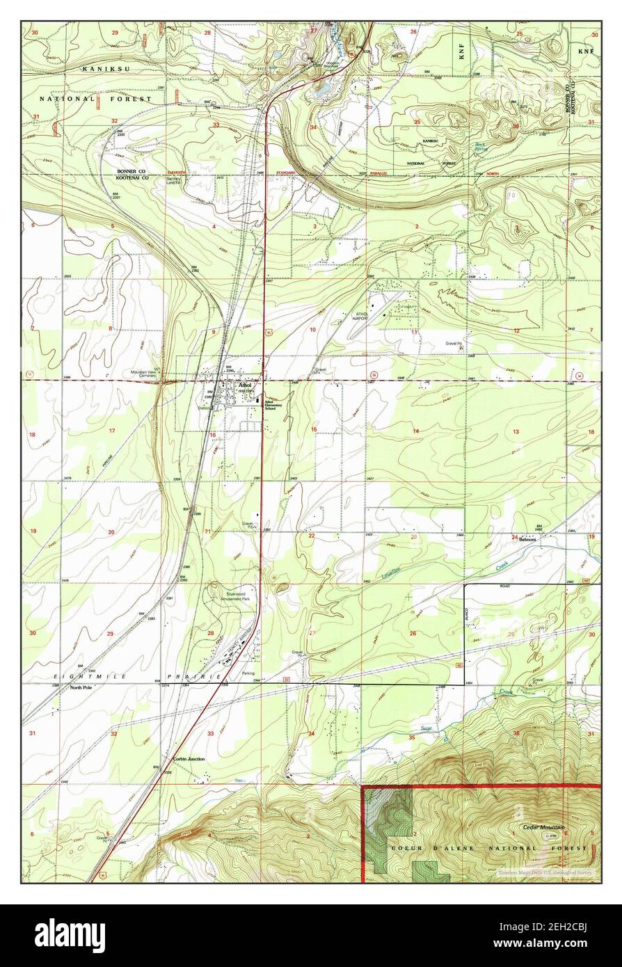 Athol, Idaho, map 1996, 1:24000, United States of America by Timeless Maps, data U.S. Geological Survey Stock Photo