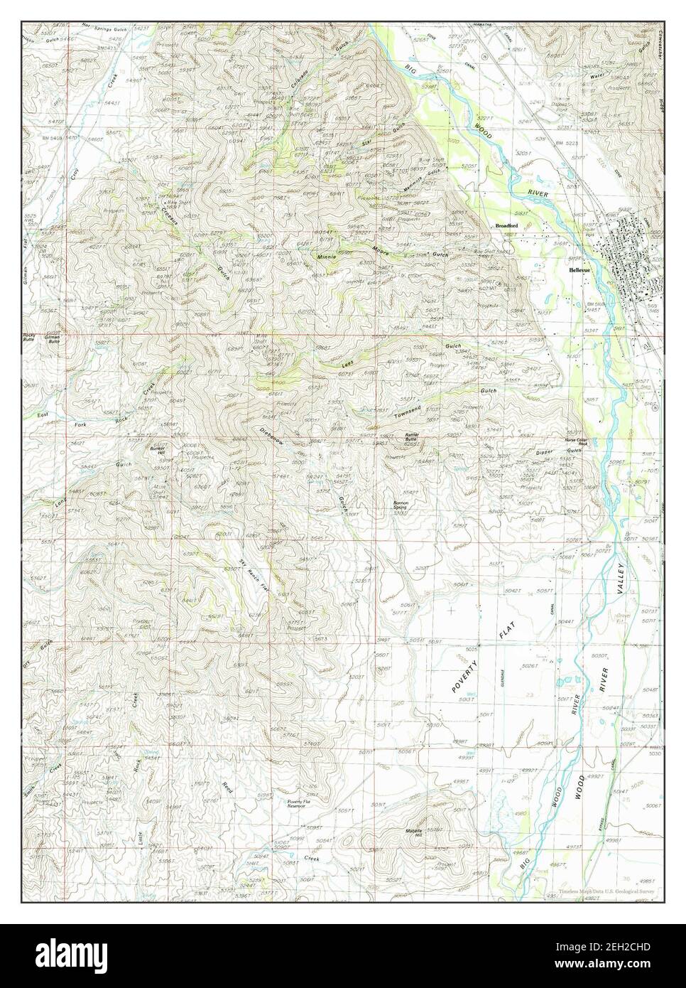 Bellevue, Idaho, map 1986, 1:24000, United States of America by ...