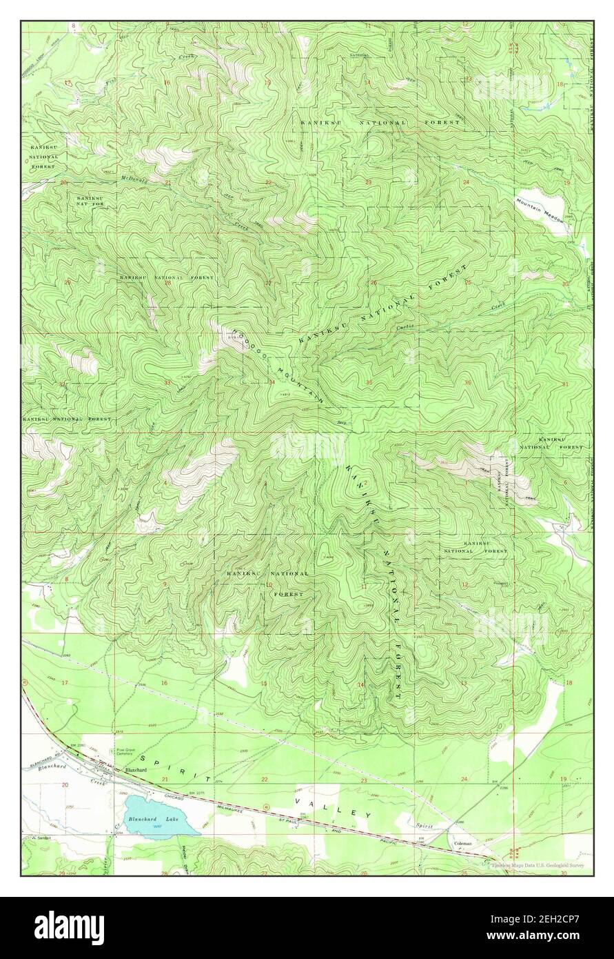 1978 USGS Topo Map of Blanchard, Idaho