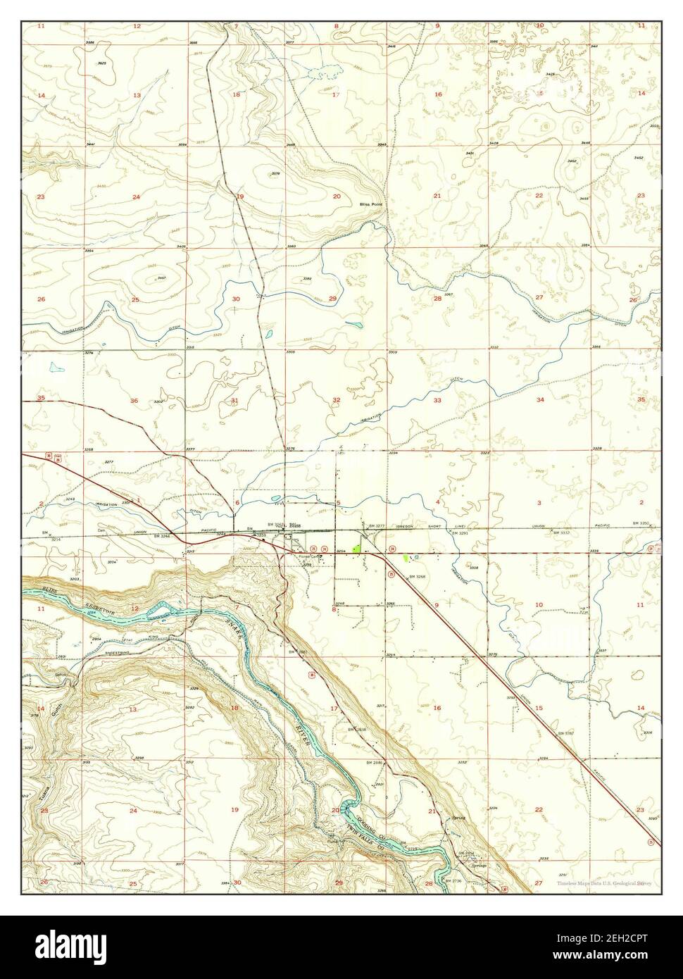 Bliss, Idaho, map 1949, 124000, United States of America by Timeless