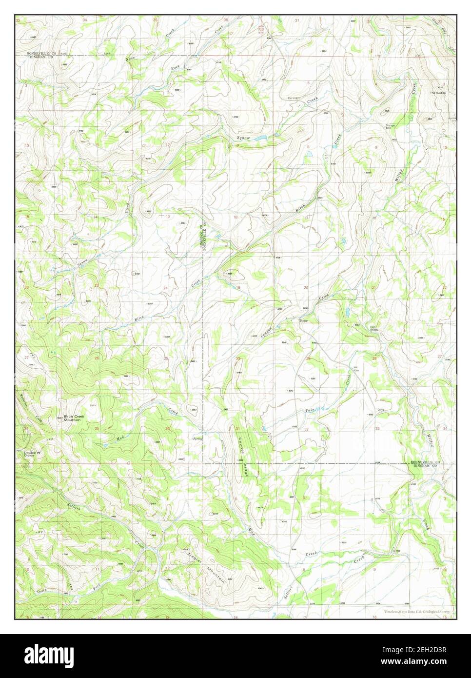 Bone, Idaho, map 1963, 124000, United States of America by Timeless