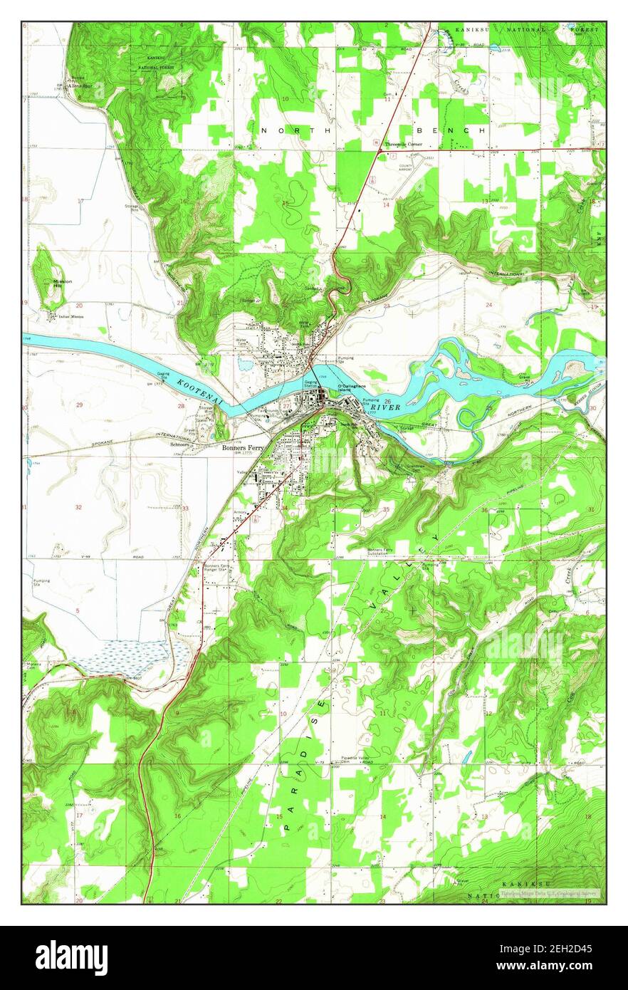 Bonners Ferry, Idaho, map 1965, 124000, United States of America by