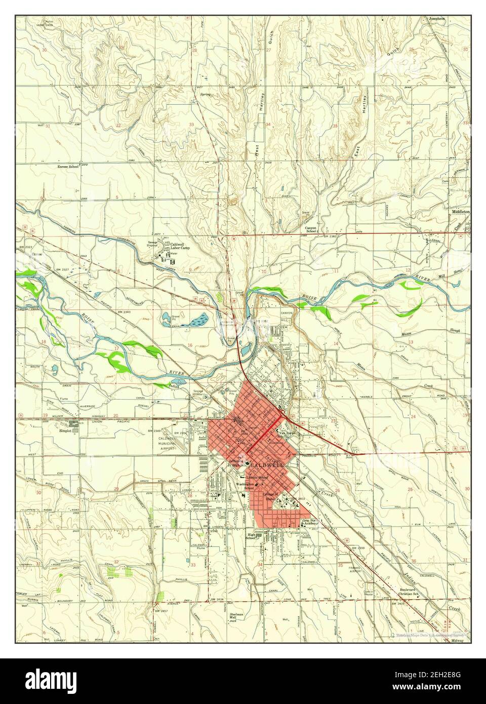 Caldwell, Idaho, map 1958, 1:24000, United States of America by 