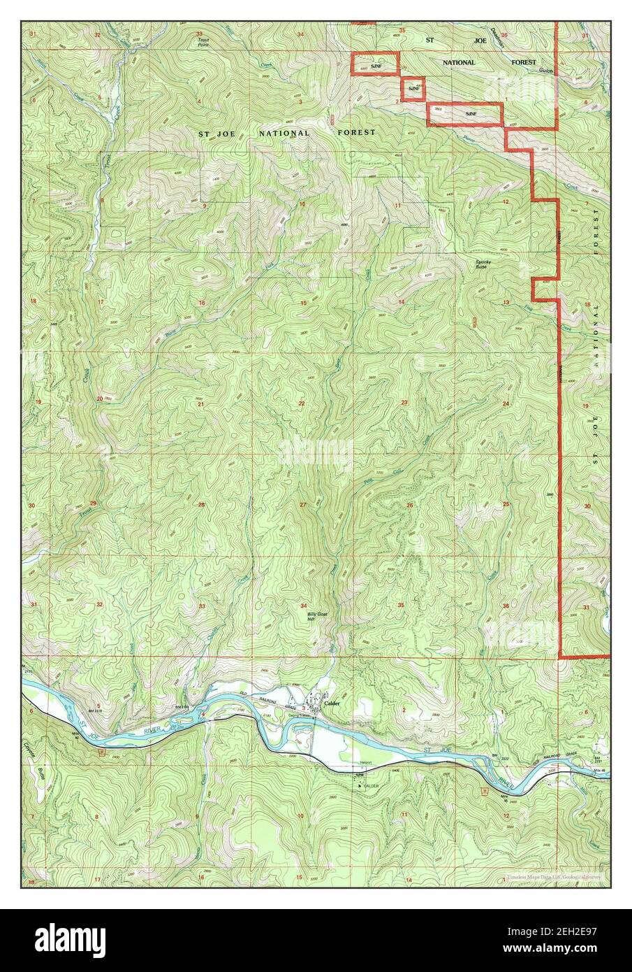 Calder, Idaho, map 1995, 1:24000, United States of America by Timeless Maps, data U.S. Geological Survey Stock Photo