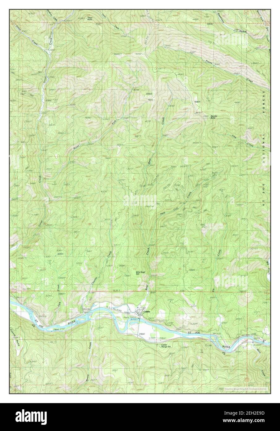 Calder, Idaho, map 1988, 1:24000, United States of America by Timeless Maps, data U.S. Geological Survey Stock Photo