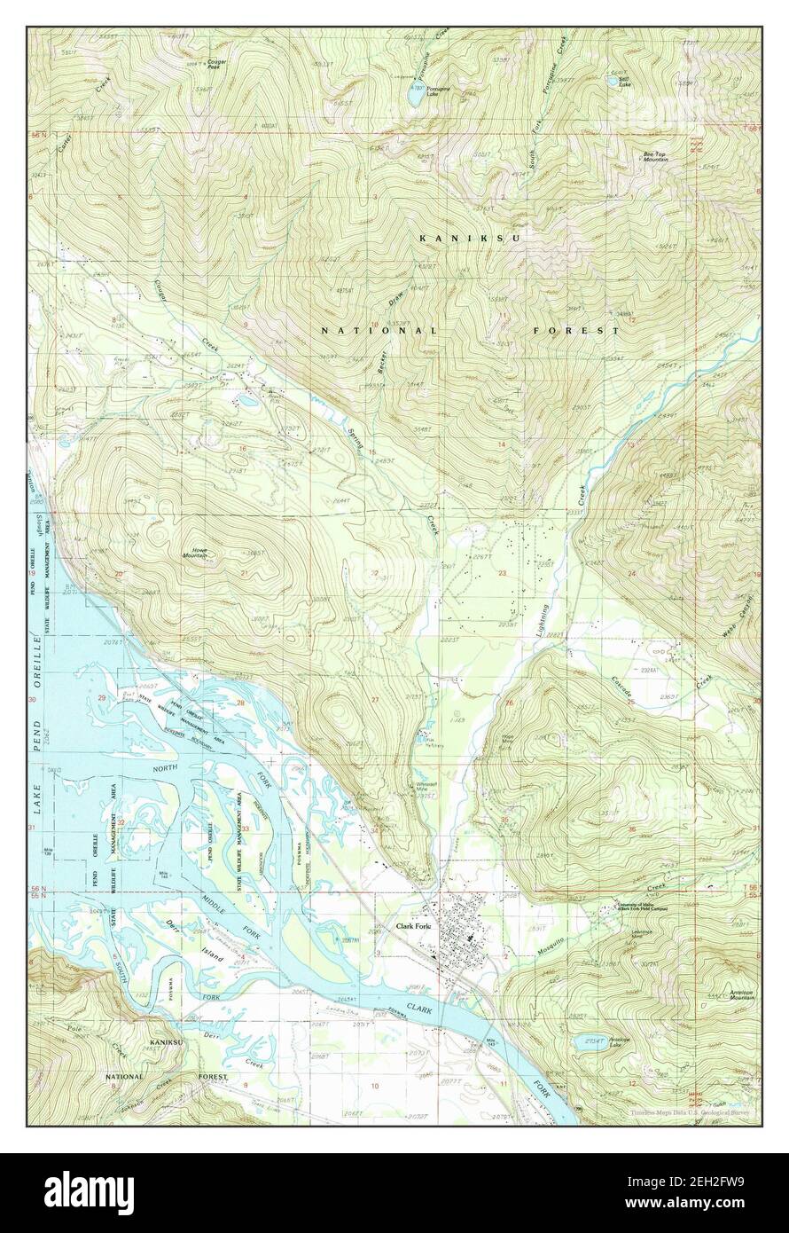 Clark Fork, Idaho, map 1989, 124000, United States of America by