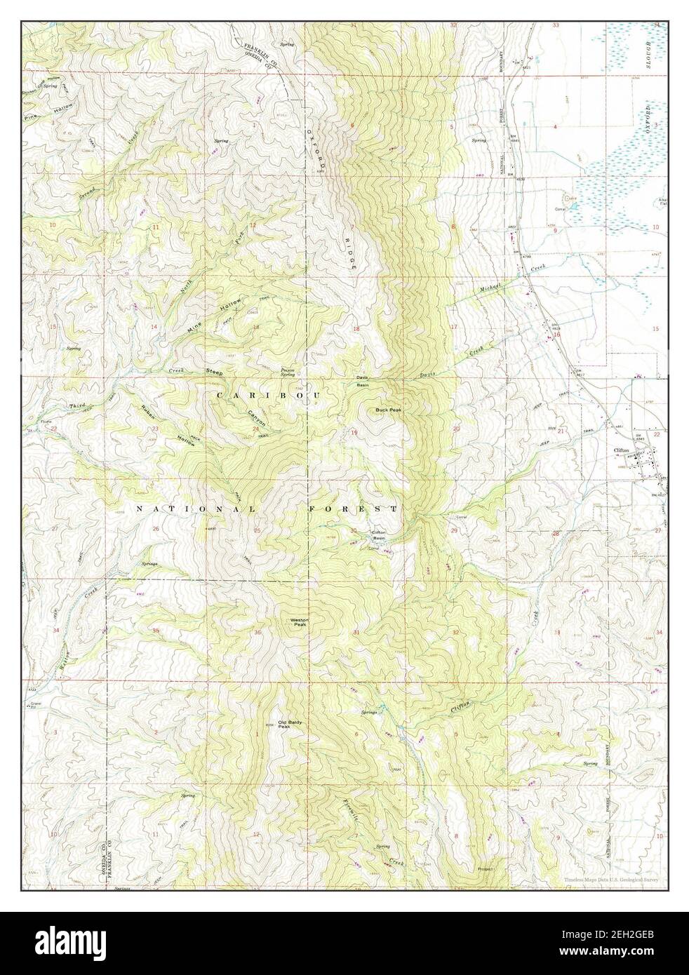 Clifton, Idaho, map 1968, 124000, United States of America by Timeless Maps, data U.S