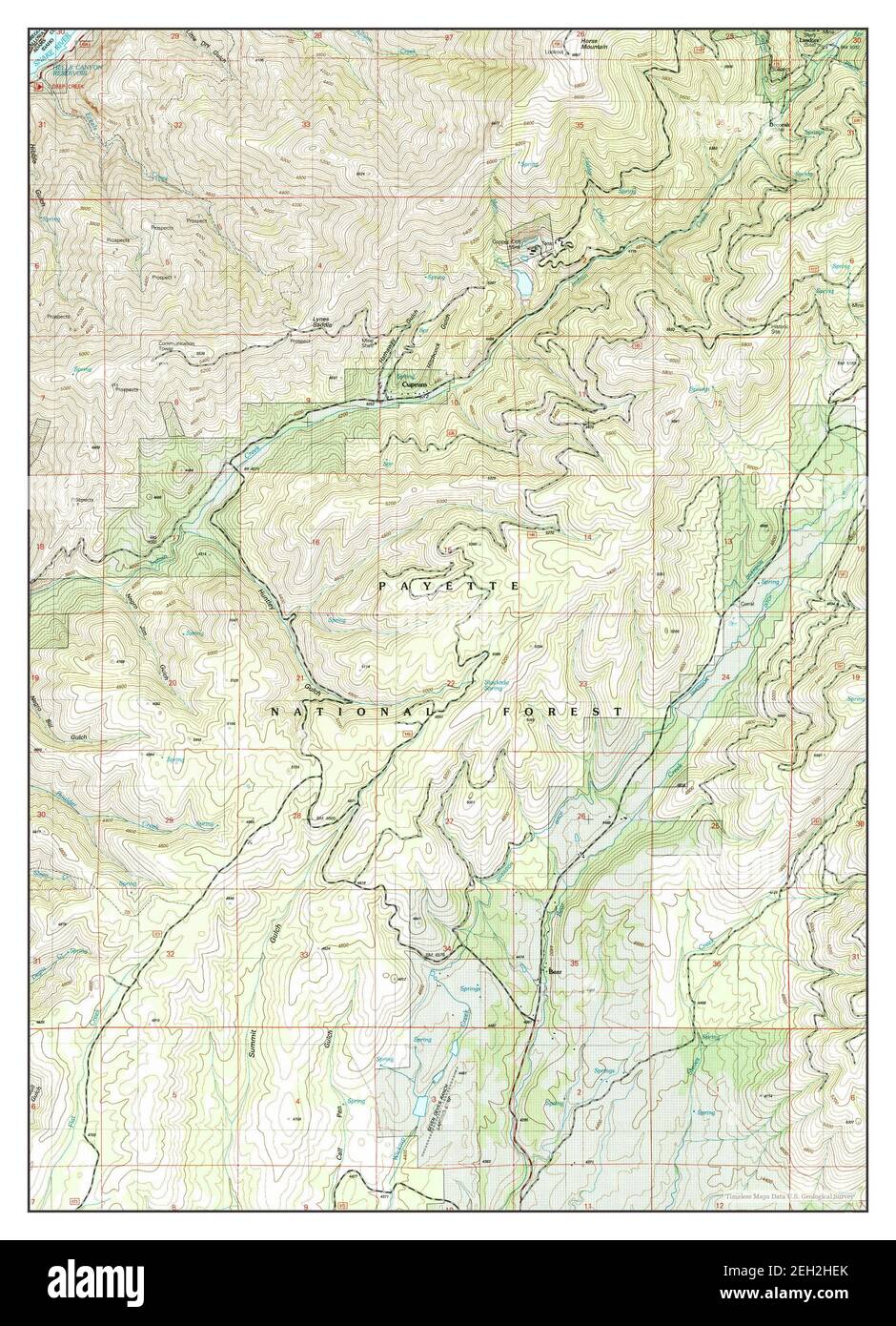 Cuprum, Idaho, map 2004, 1:24000, United States of America by Timeless Maps, data U.S. Geological Survey Stock Photo
