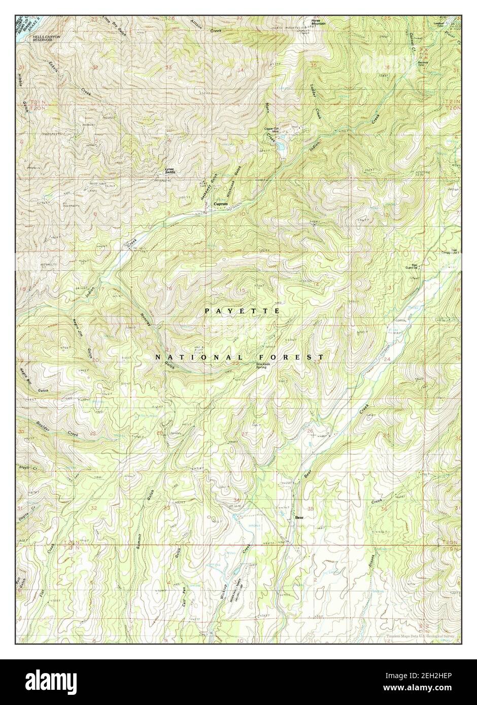 Cuprum, Idaho, map 1990, 124000, United States of America by Timeless