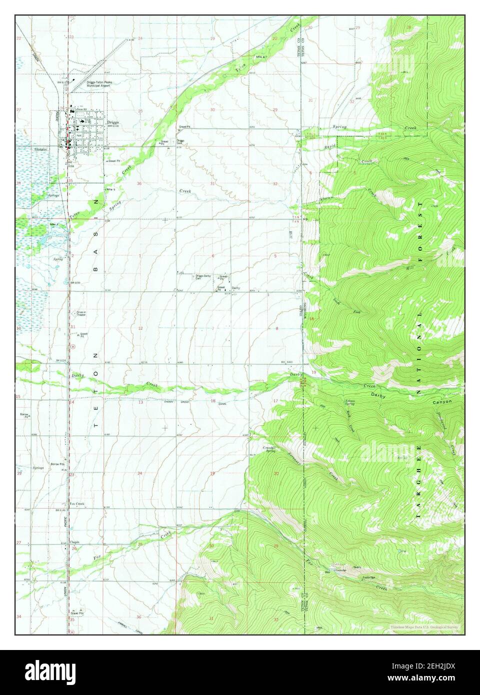 Driggs, Idaho, map 1978, 124000, United States of America by Timeless Maps, data U.S