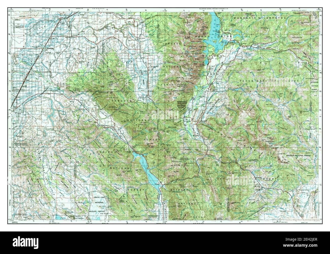 Driggs, Idaho, map 1955, 1:250000, United States of America by Timeless Maps, data U.S. Geological Survey Stock Photo