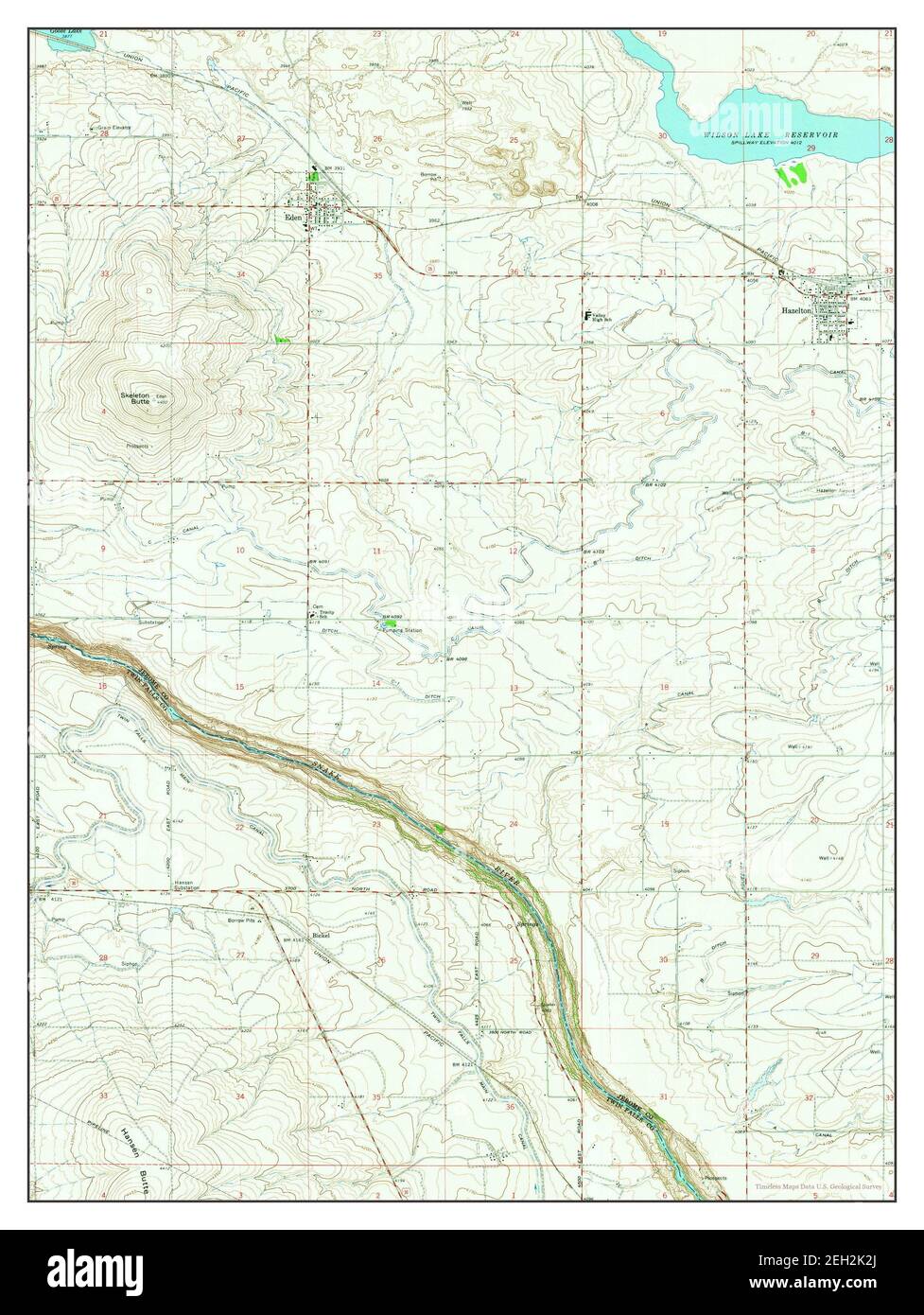 Eden, Idaho, map 1964, 124000, United States of America by Timeless