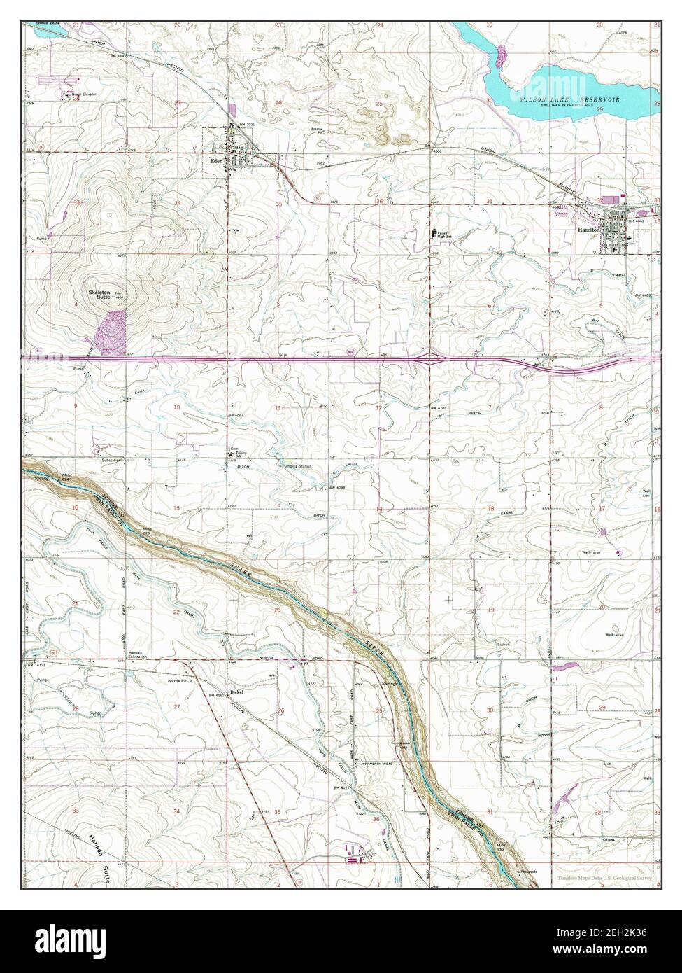 Eden, Idaho, map 1964, 124000, United States of America by Timeless