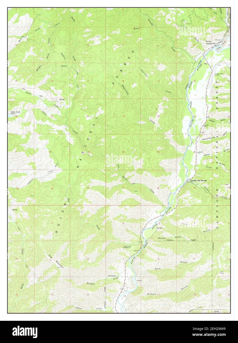 Featherville, Idaho, map 1964, 124000, United States of America by