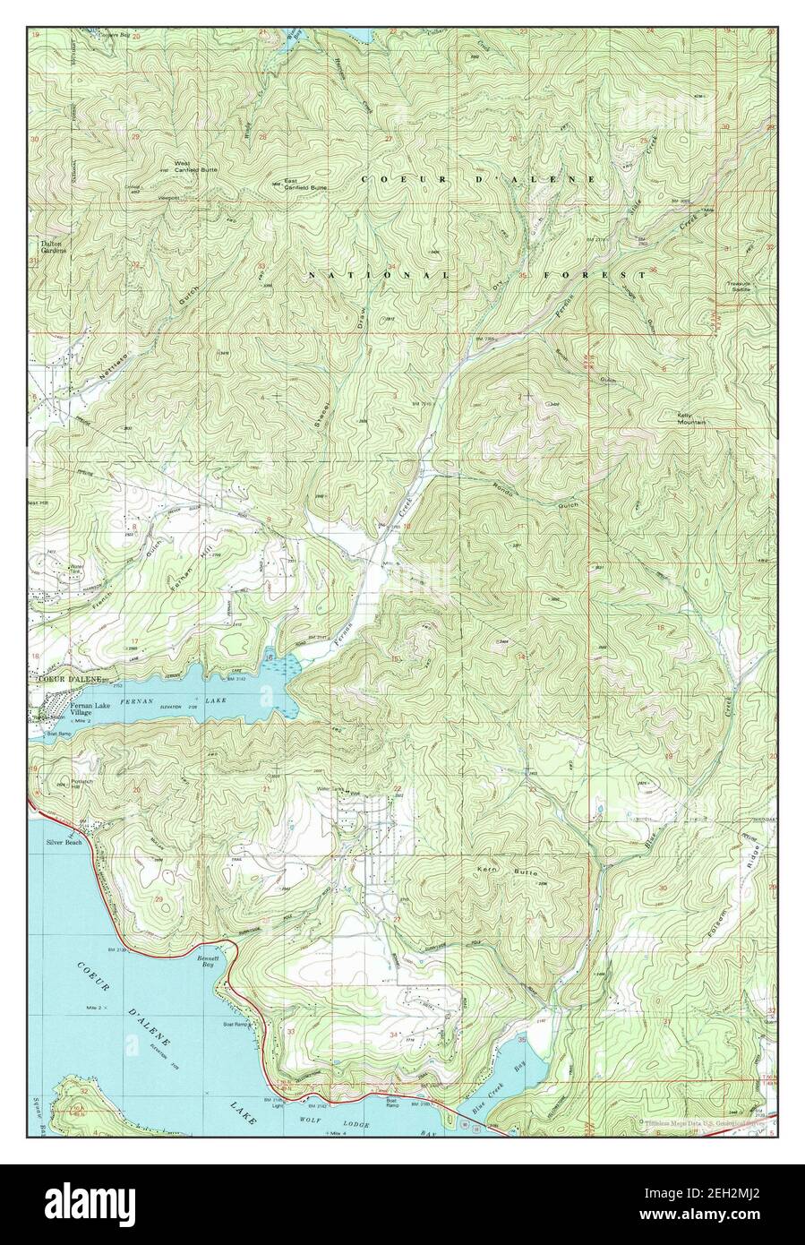 Fernan Lake, Idaho, map 1981, 124000, United States of America by