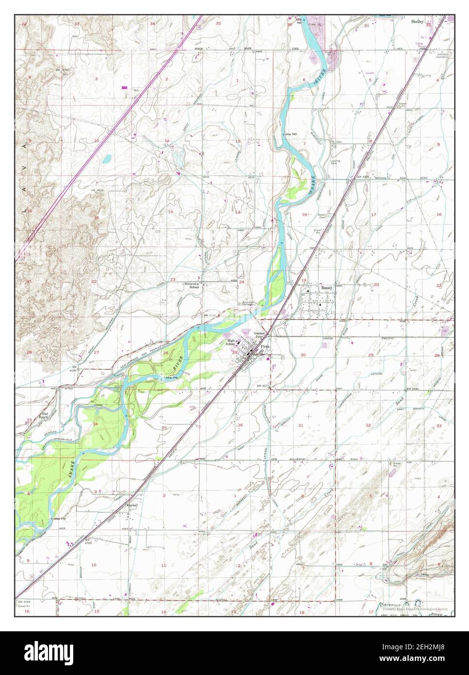 Firth, Idaho, map 1955, 124000, United States of America by Timeless