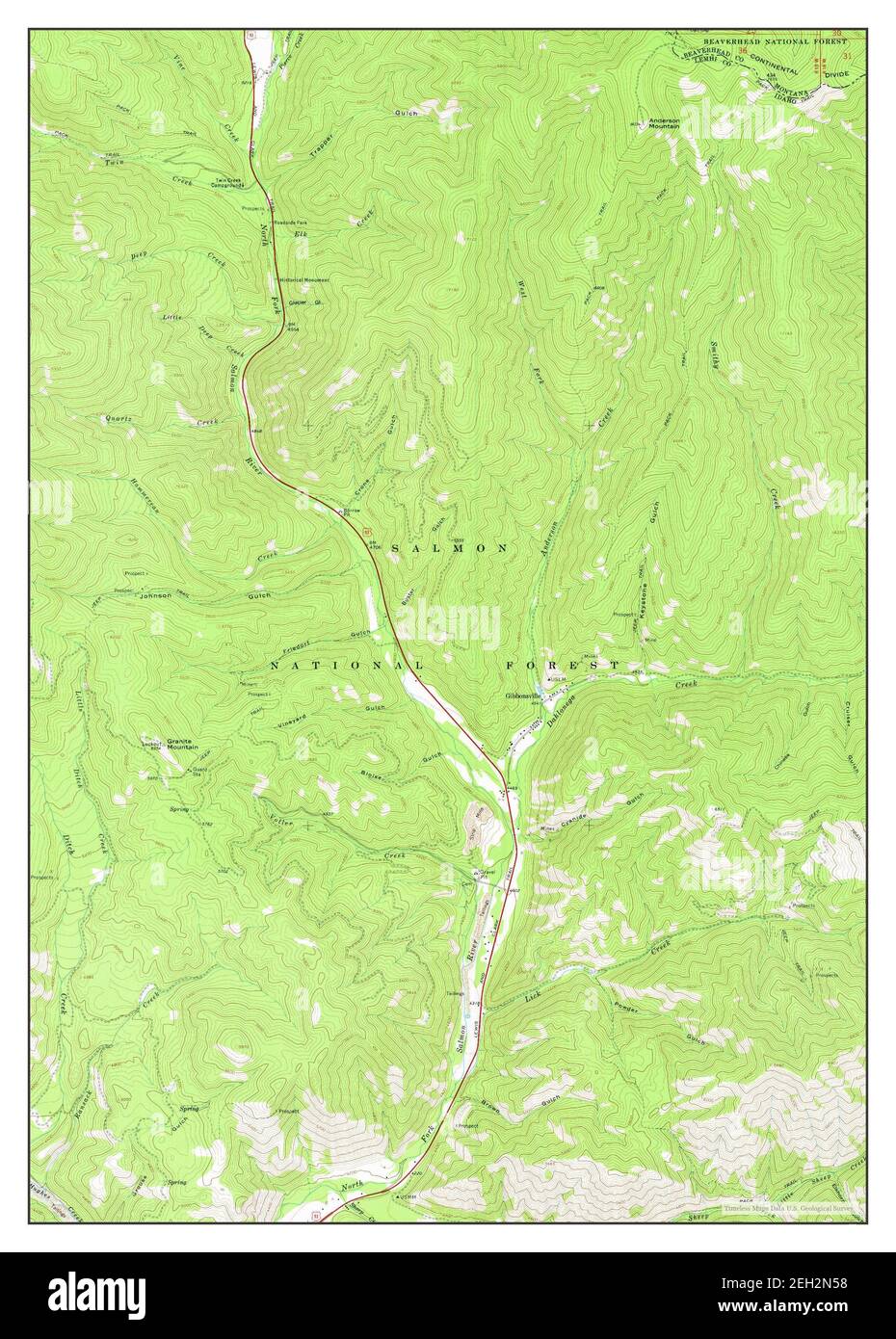 Gibbonsville, Idaho, map 1966, 124000, United States of America by