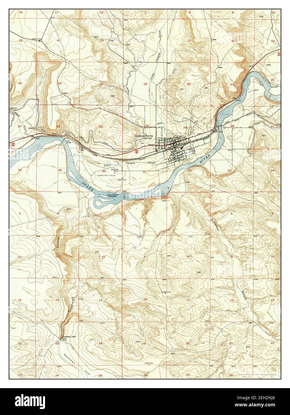 Glenns Ferry, Idaho, map 1948, 124000, United States of America by