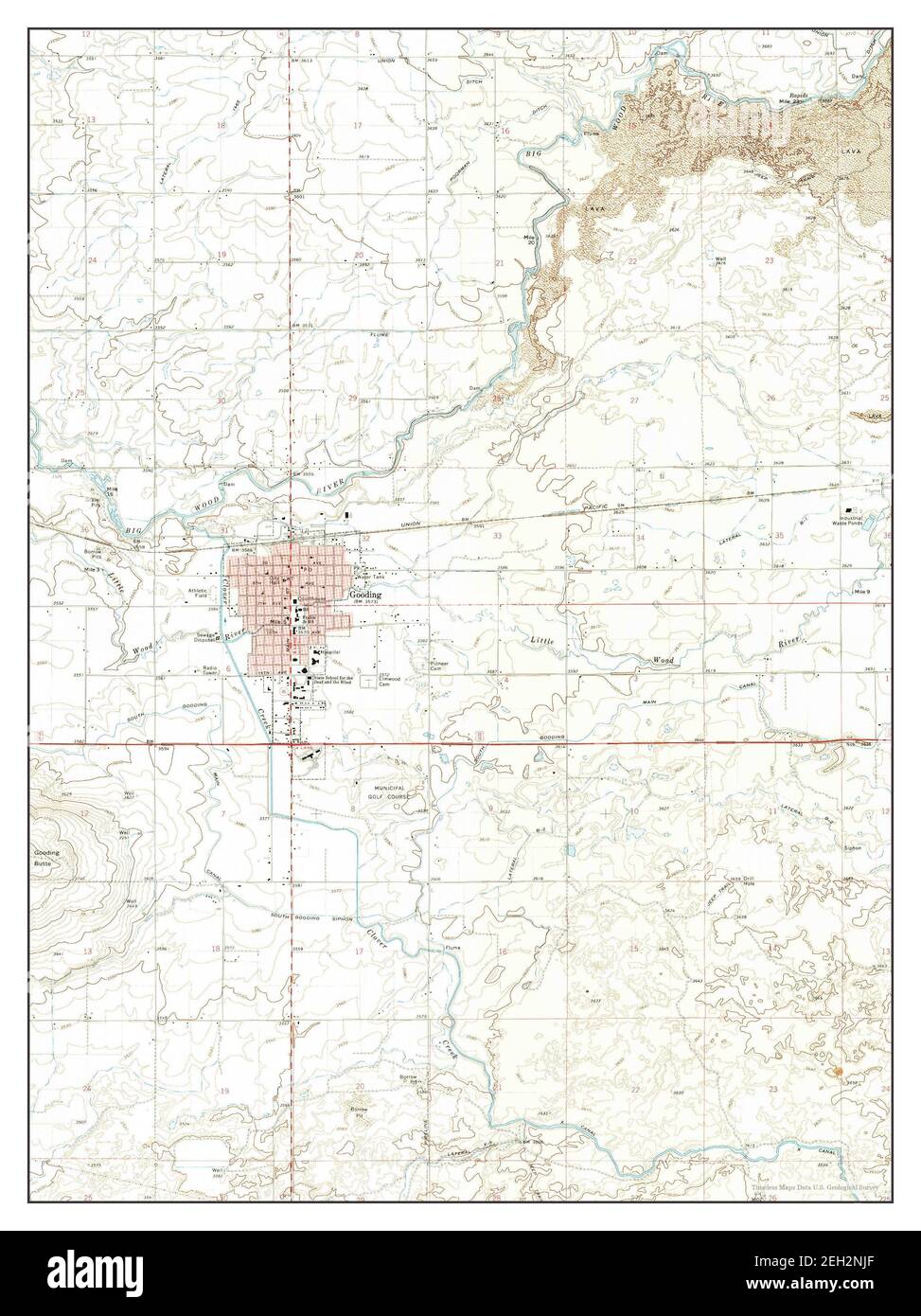 Gooding, Idaho, map 1971, 1:24000, United States of America by Timeless Maps, data U.S. Geological Survey Stock Photo