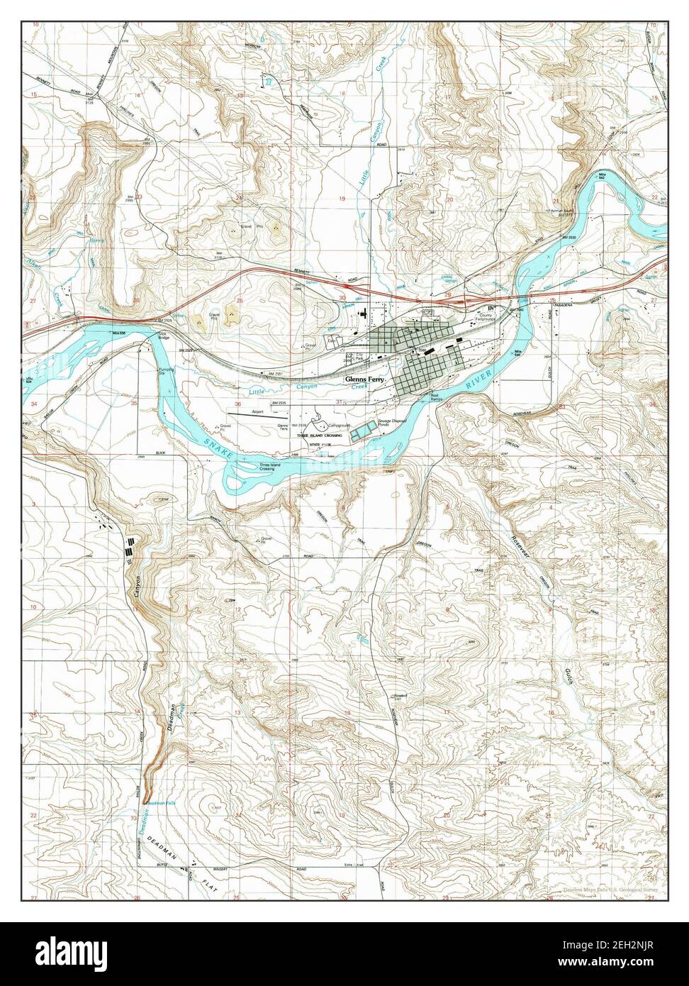 Glenns Ferry, Idaho, map 1992, 124000, United States of America by