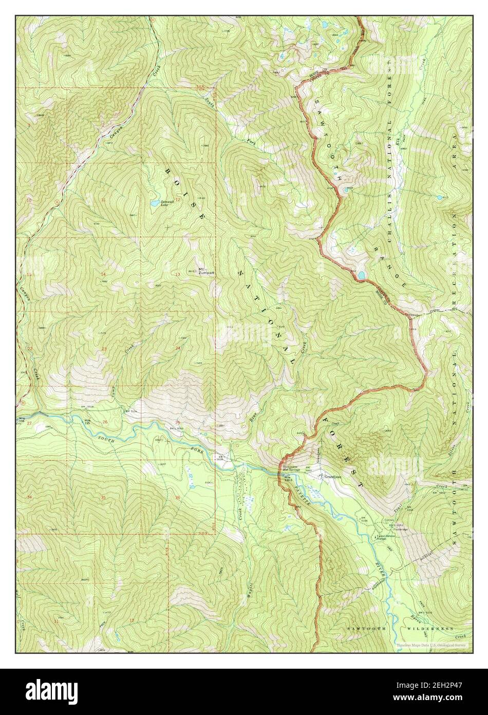 Grandjean, Idaho, map 1972, 124000, United States of America by Timeless Maps, data U.S