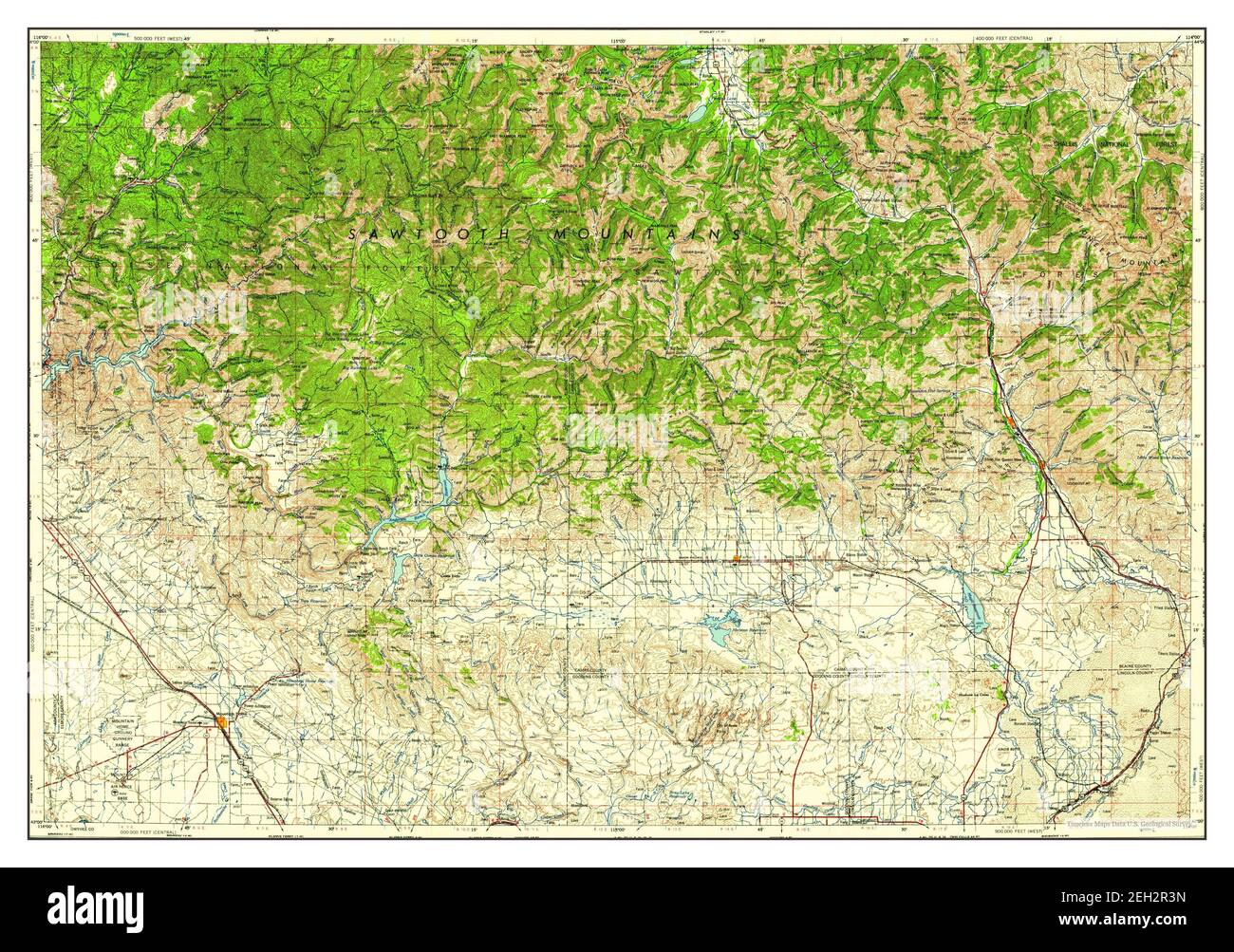 Hailey, Idaho, map 1959, 1:250000, United States of America by Timeless ...
