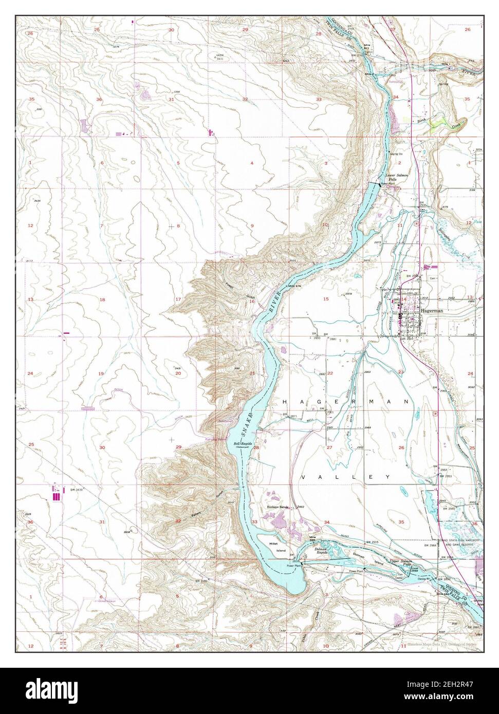 Hagerman, Idaho, map 1949, 1:24000, United States of America by Timeless Maps, data U.S. Geological Survey Stock Photo