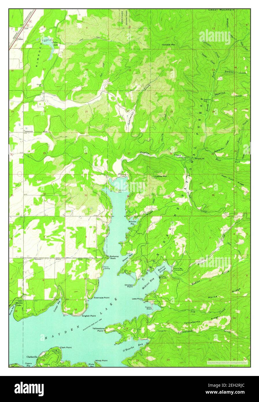 Hayden Lake, Idaho, map 1961, 1:24000, United States of America by Timeless Maps, data U.S. Geological Survey Stock Photo