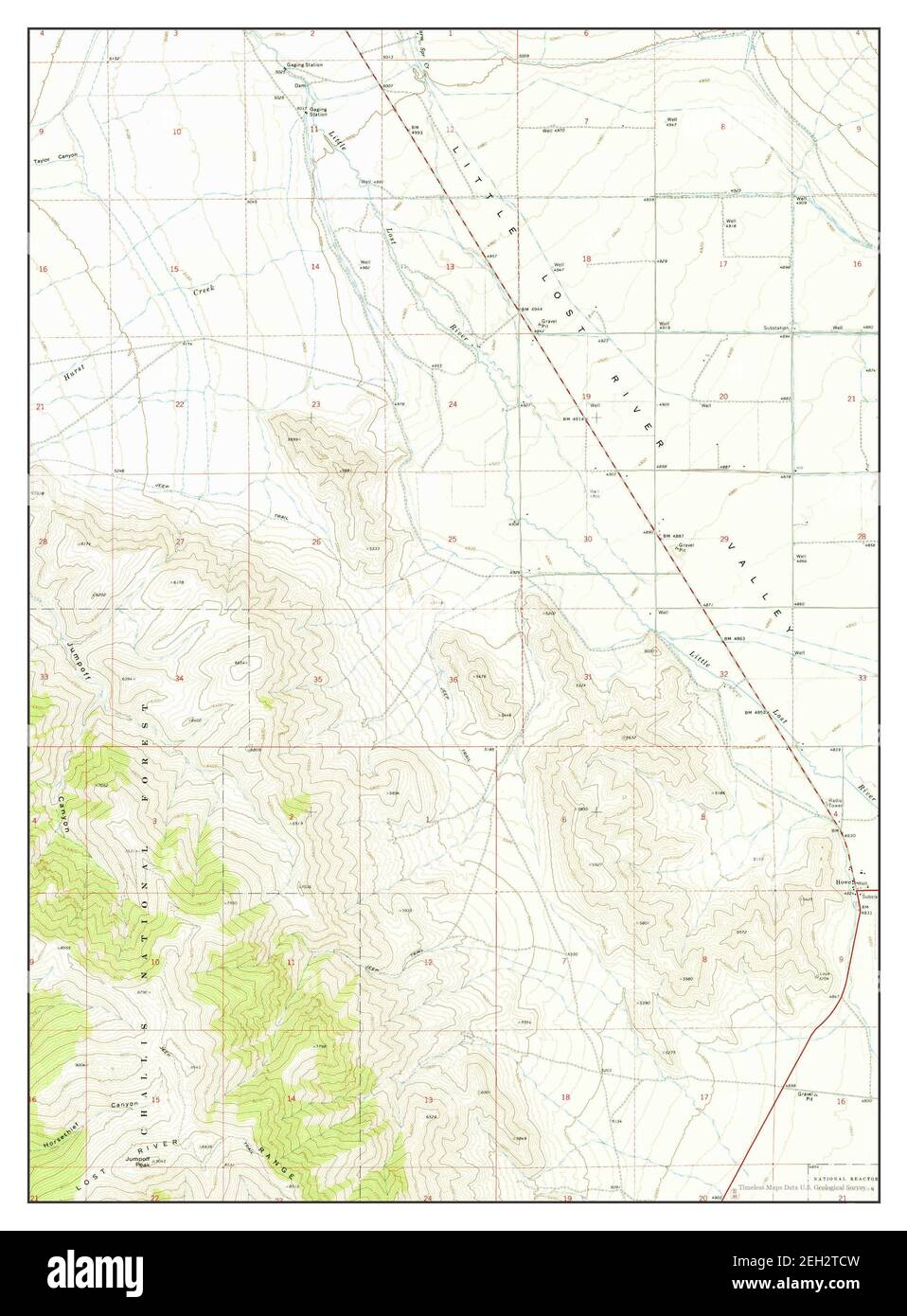 Howe, Idaho, map 1969, 124000, United States of America by Timeless