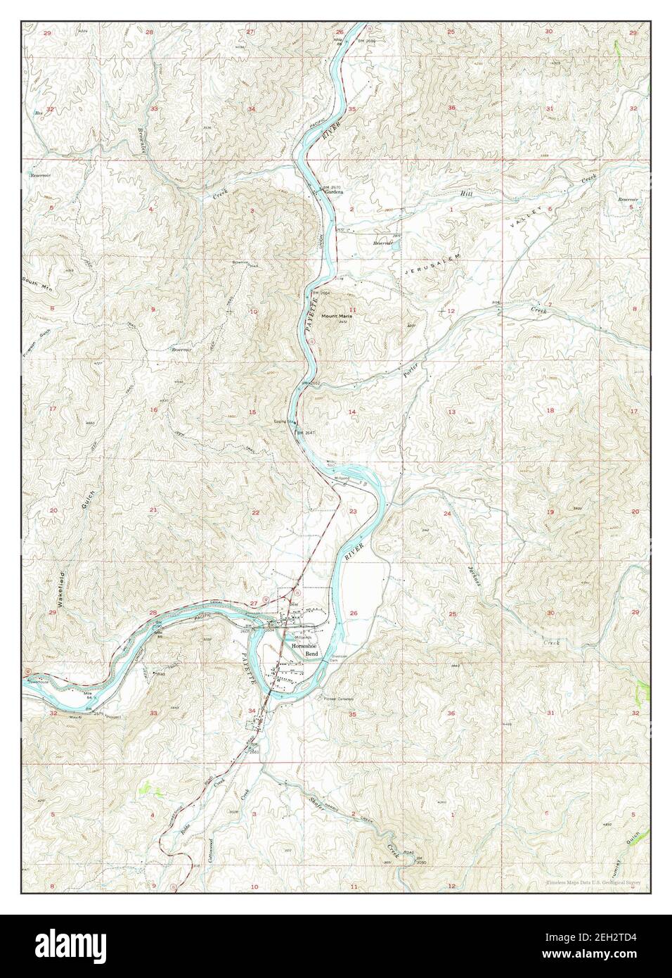 Horseshoe Bend, Idaho, map 1957, 124000, United States of America by