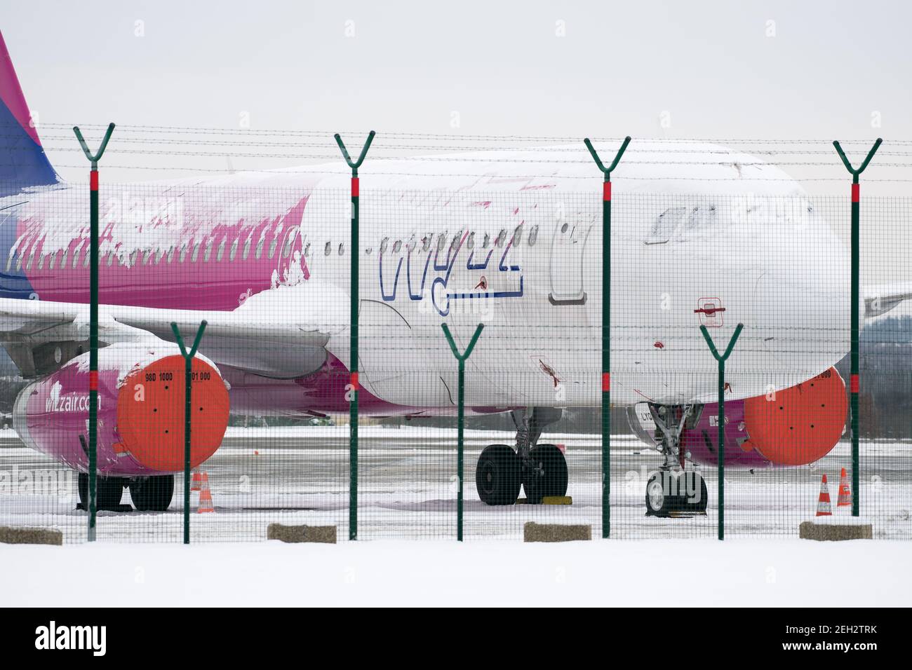 Low cost airline Wizz Air aircraft Airbus A320-232 in Gdansk, Poland. February 7th 2021 © Wojciech Strozyk / Alamy Stock Photo *** Local Caption *** Stock Photo