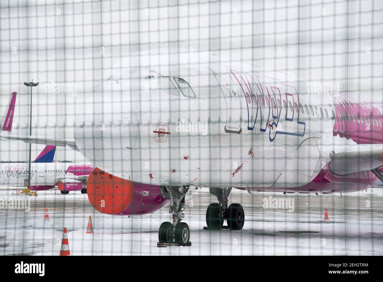 Low cost airline Wizz Air aircraft Airbus A320-232 in Gdansk, Poland. February 7th 2021 © Wojciech Strozyk / Alamy Stock Photo *** Local Caption *** Stock Photo