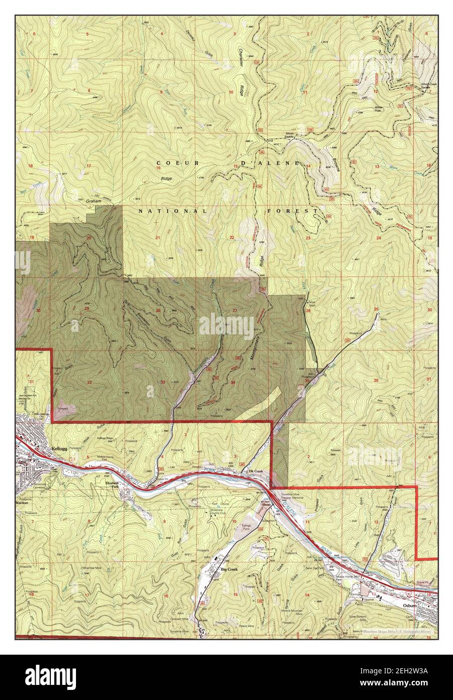 Kellogg idaho map hires stock photography and images Alamy