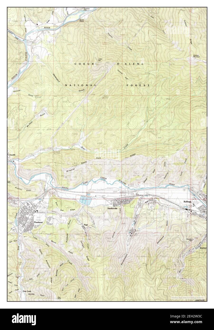 Kellogg idaho map hires stock photography and images Alamy