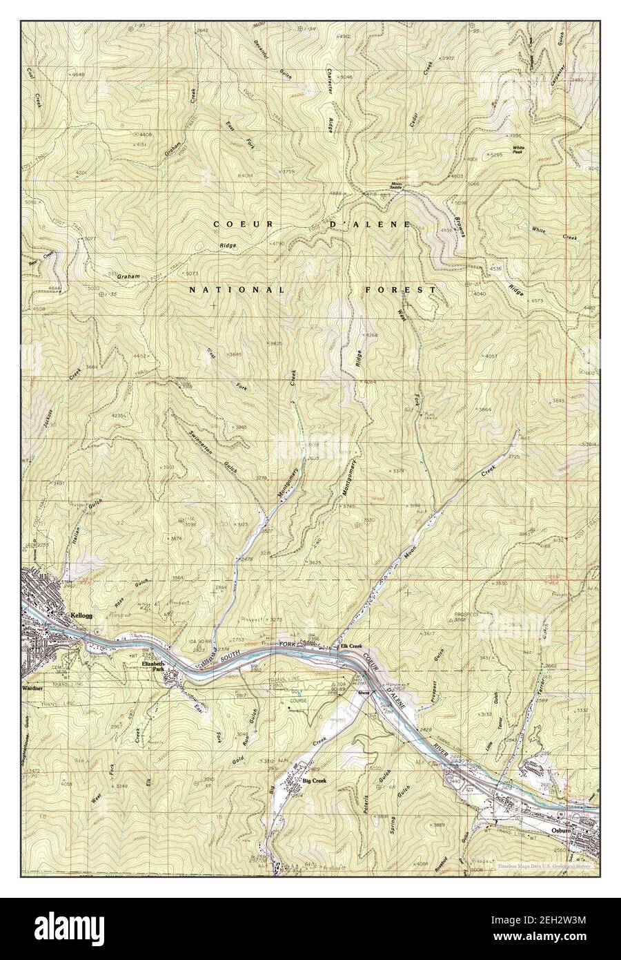 Kellogg idaho map Cut Out Stock Images & Pictures Alamy