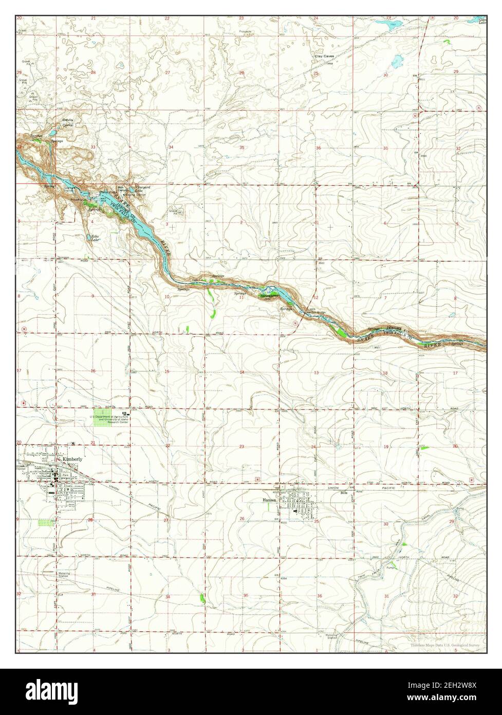 Kimberly, Idaho, map 1964, 124000, United States of America by