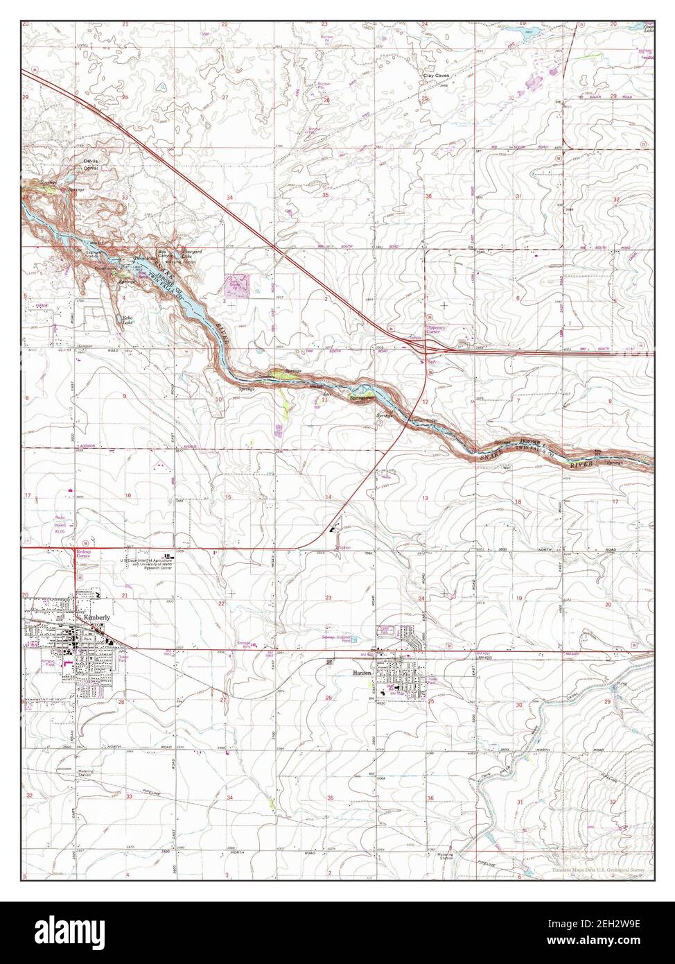 Kimberly, Idaho, map 1964, 124000, United States of America by