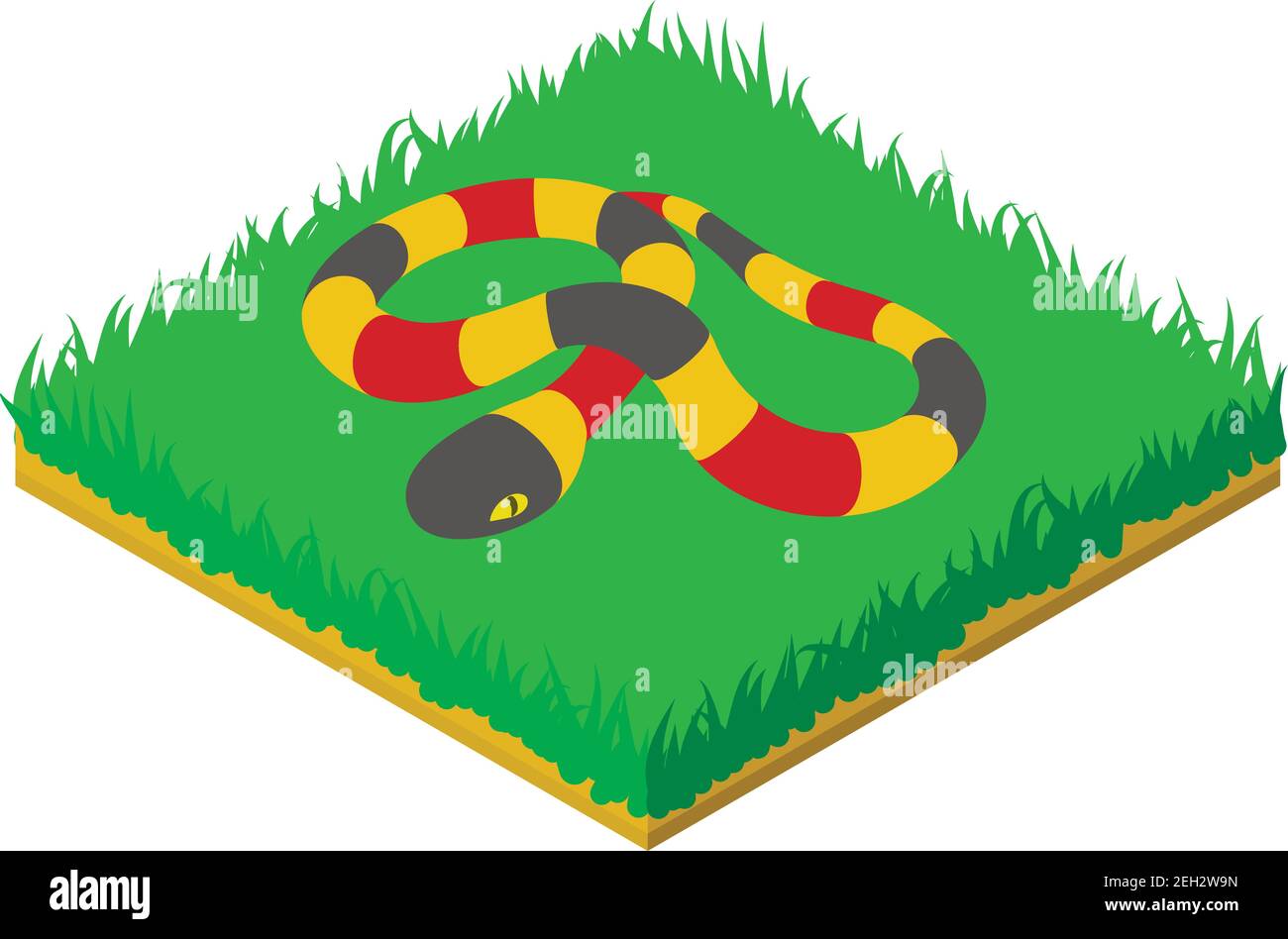Coral snake icon. Isometric illustration of coral snake vector icon for web Stock Vector
