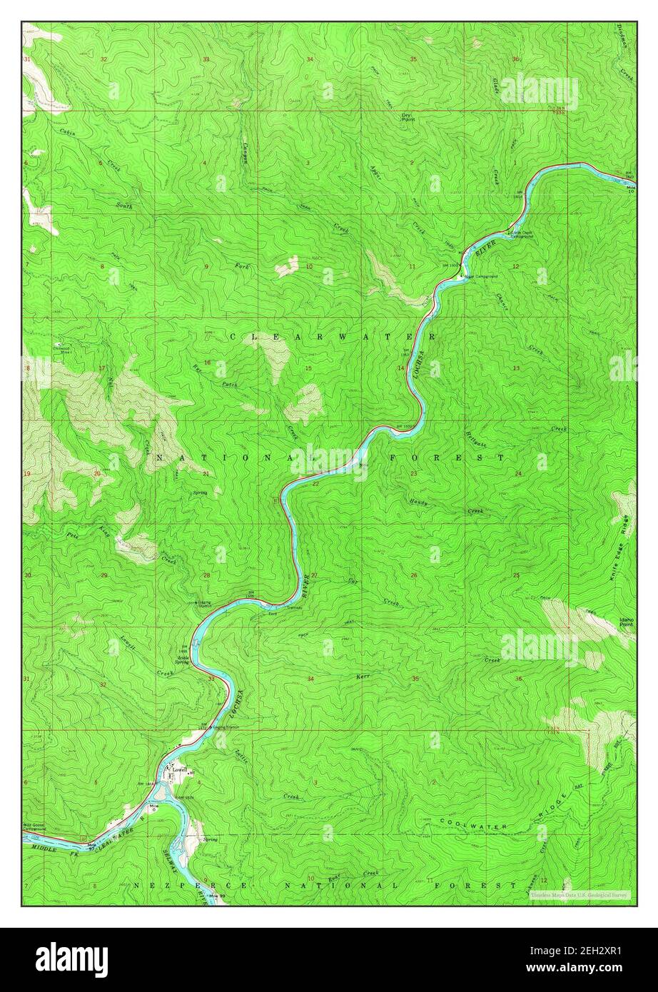 Lowell, Idaho, map 1966, 1:24000, United States of America by Timeless Maps, data U.S. Geological Survey Stock Photo