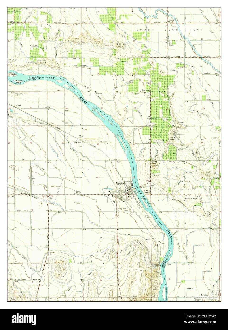 Marsing, Idaho, map 1958, 124000, United States of America by Timeless Maps, data U.S