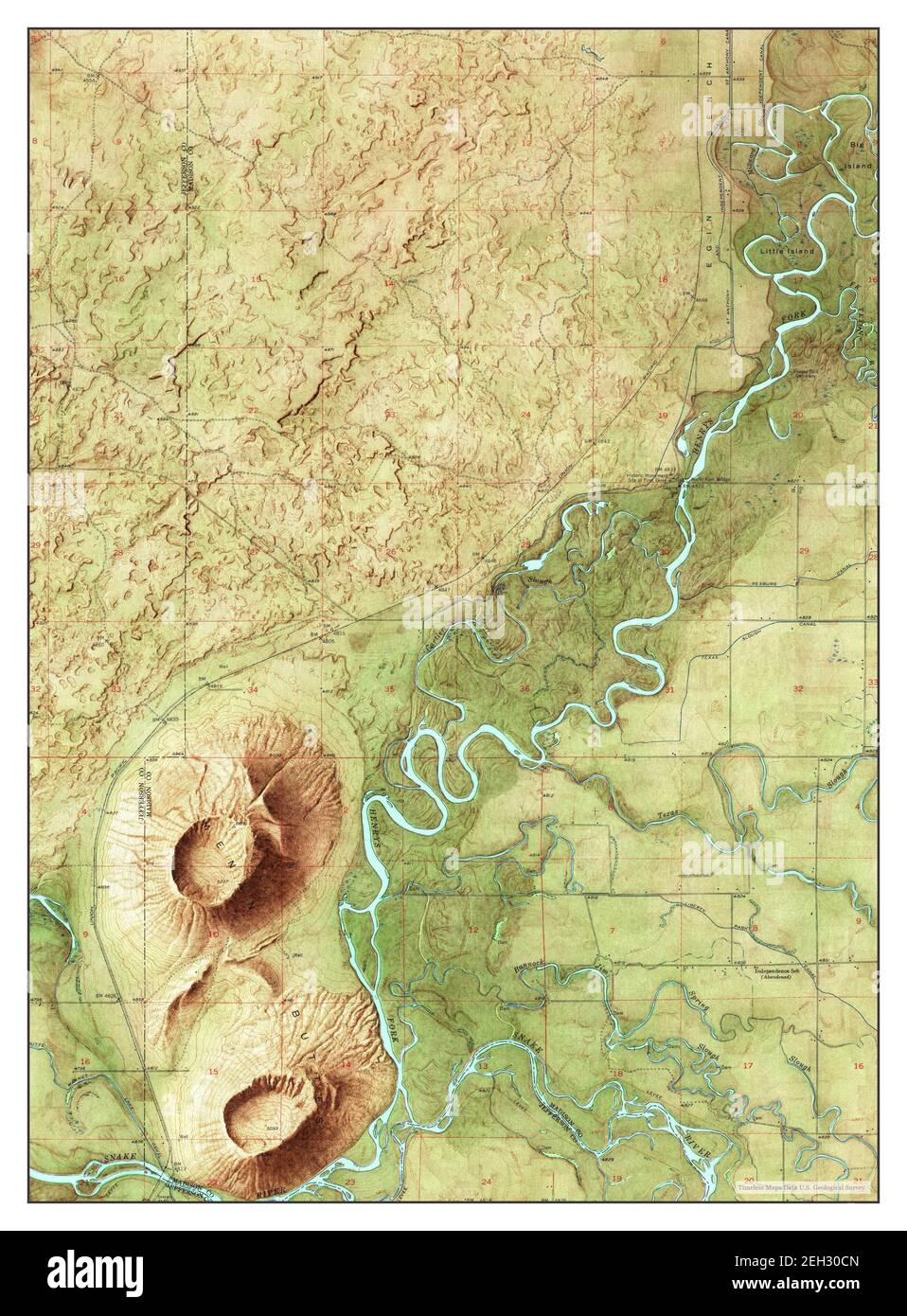 Menan Buttes, Idaho, map 1951, 124000, United States of America by