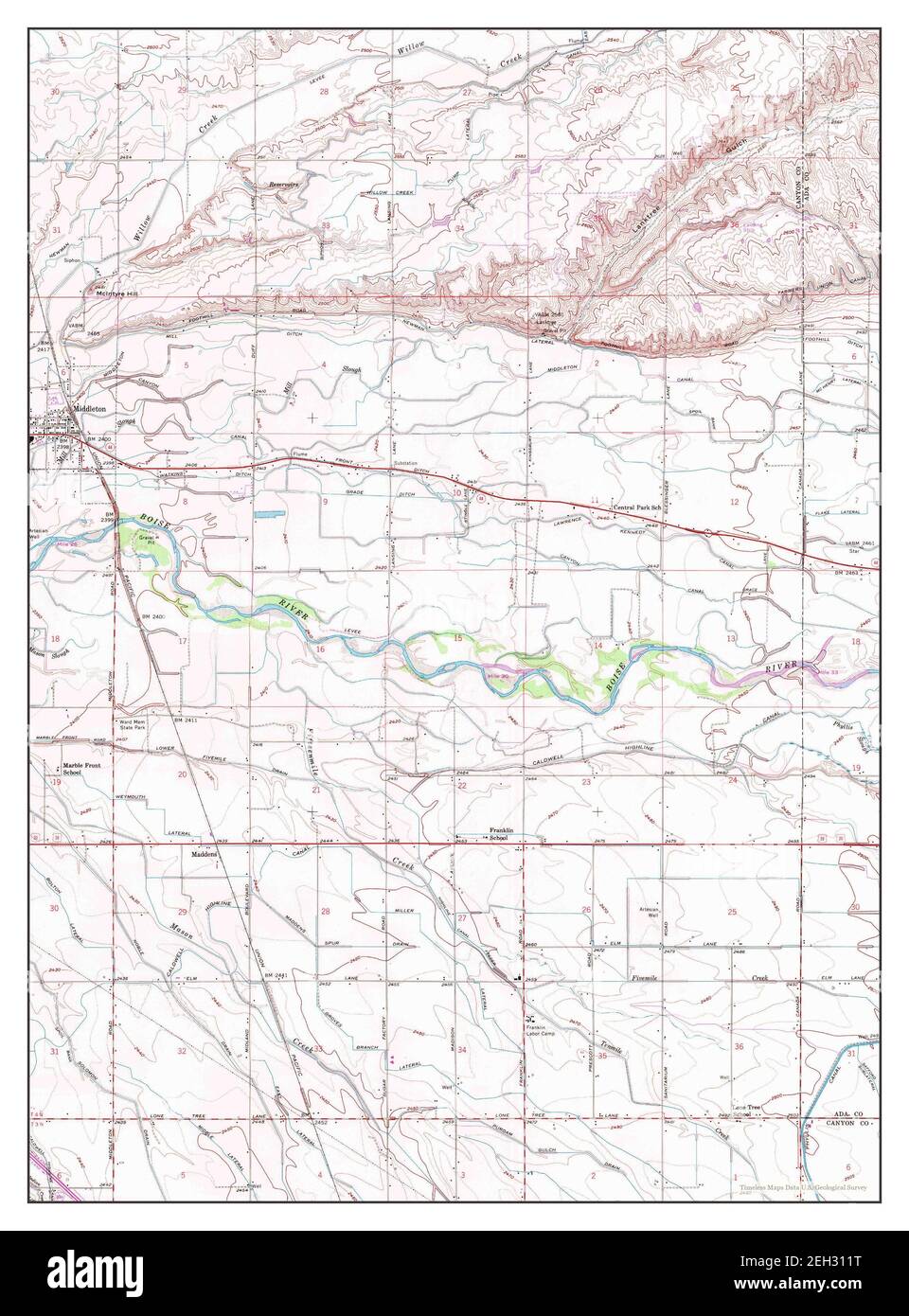 Middleton, Idaho, map 1958, 124000, United States of America by