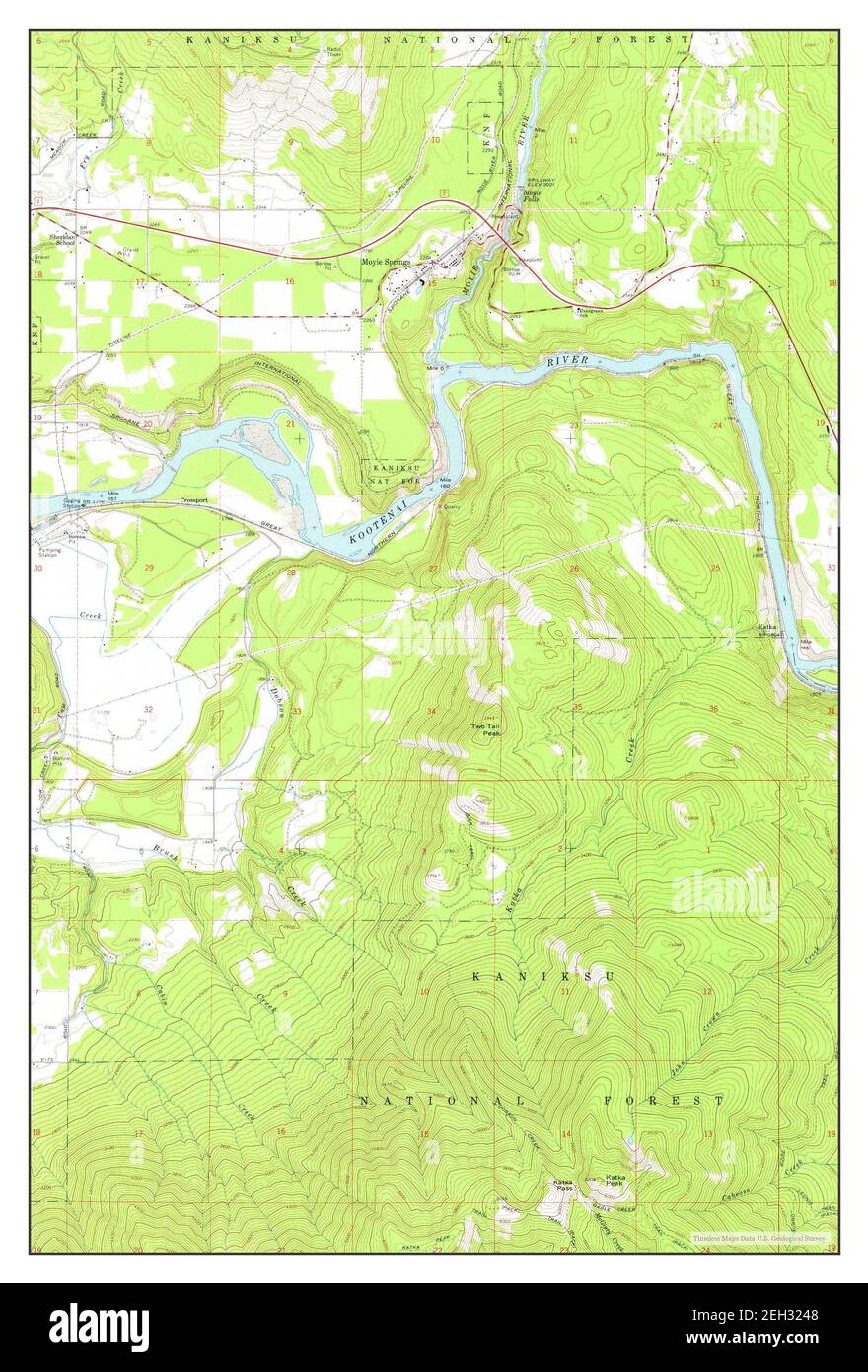 Moyie Springs, Idaho, map 1965, 124000, United States of America by