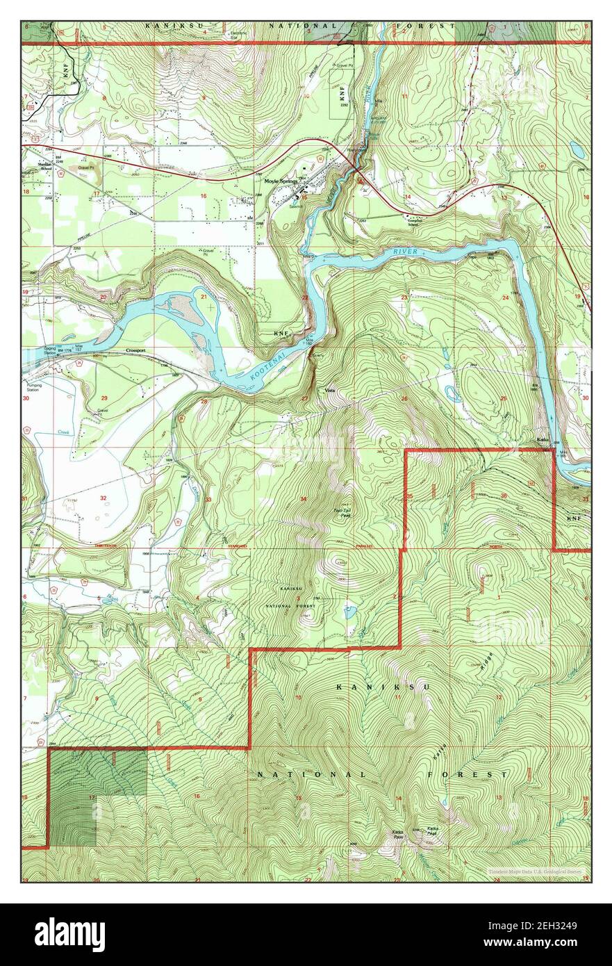 Moyie Springs, Idaho, map 1996, 124000, United States of America by Timeless Maps, data U.S