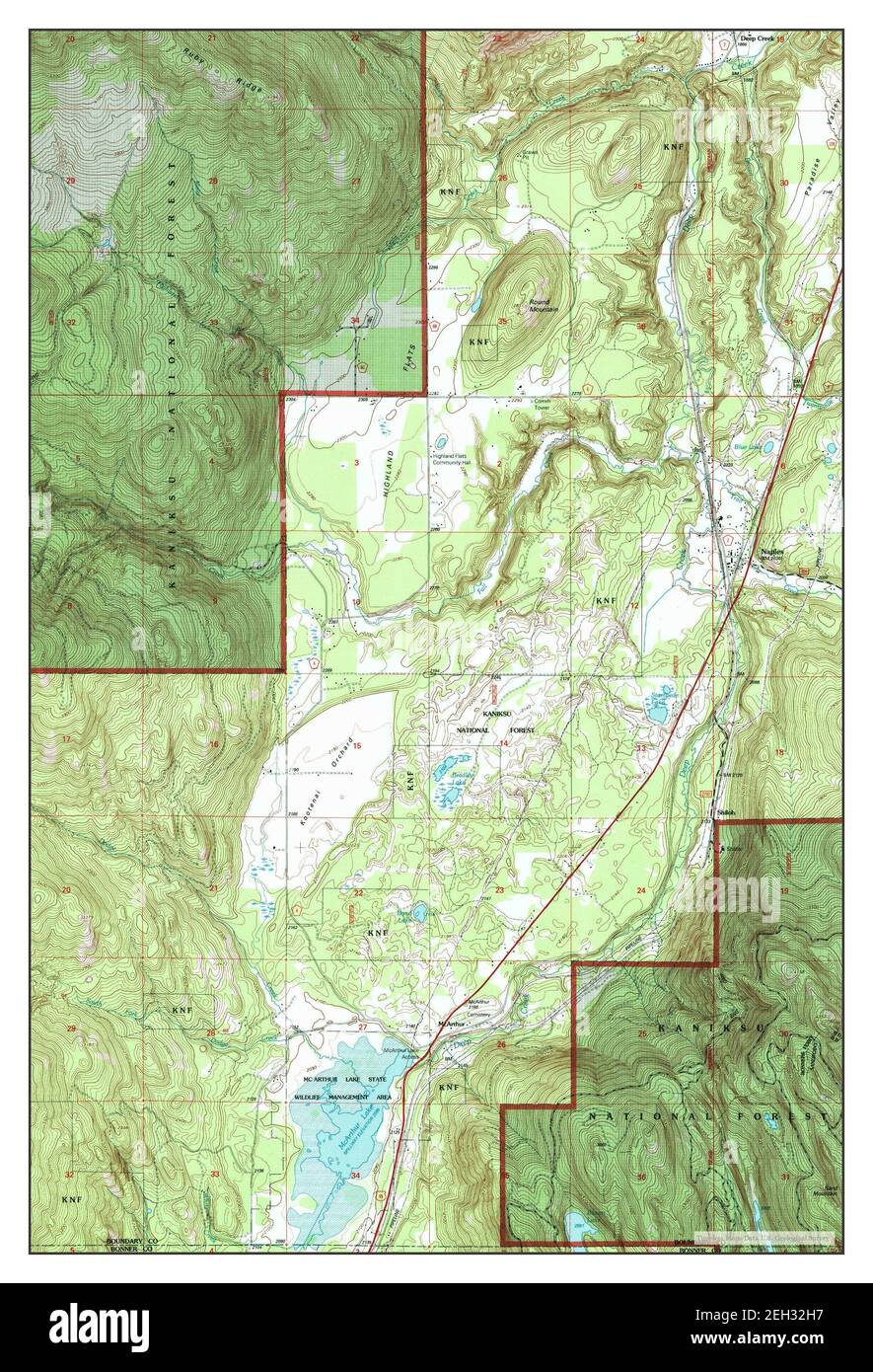 Naples, Idaho, map 1996, 124000, United States of America by Timeless