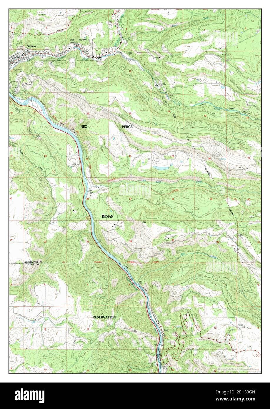 Orofino East, Idaho, map 1994, 1:24000, United States of America by Timeless Maps, data U.S. Geological Survey Stock Photo